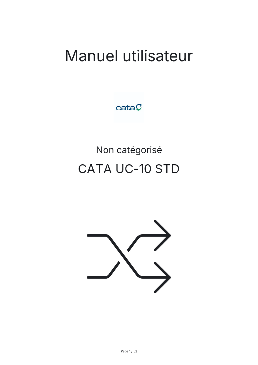 Image de la première page du manuel de l'appareil UC-10 STD