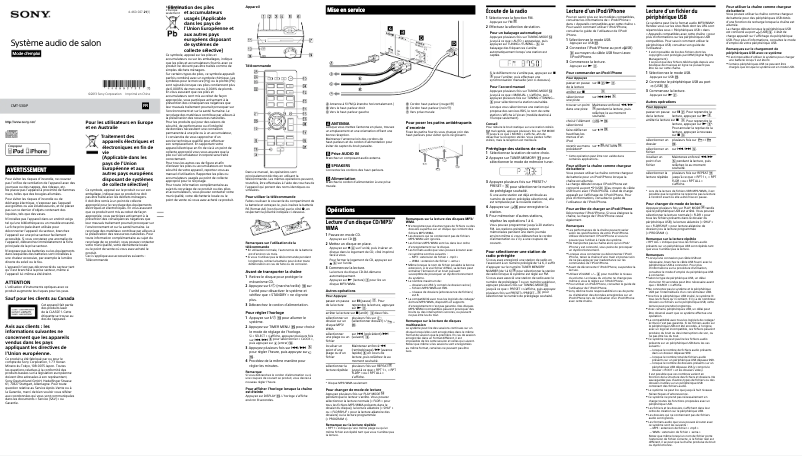 Page n°1 - Manuel utilisateur Sony CMT-S30iP