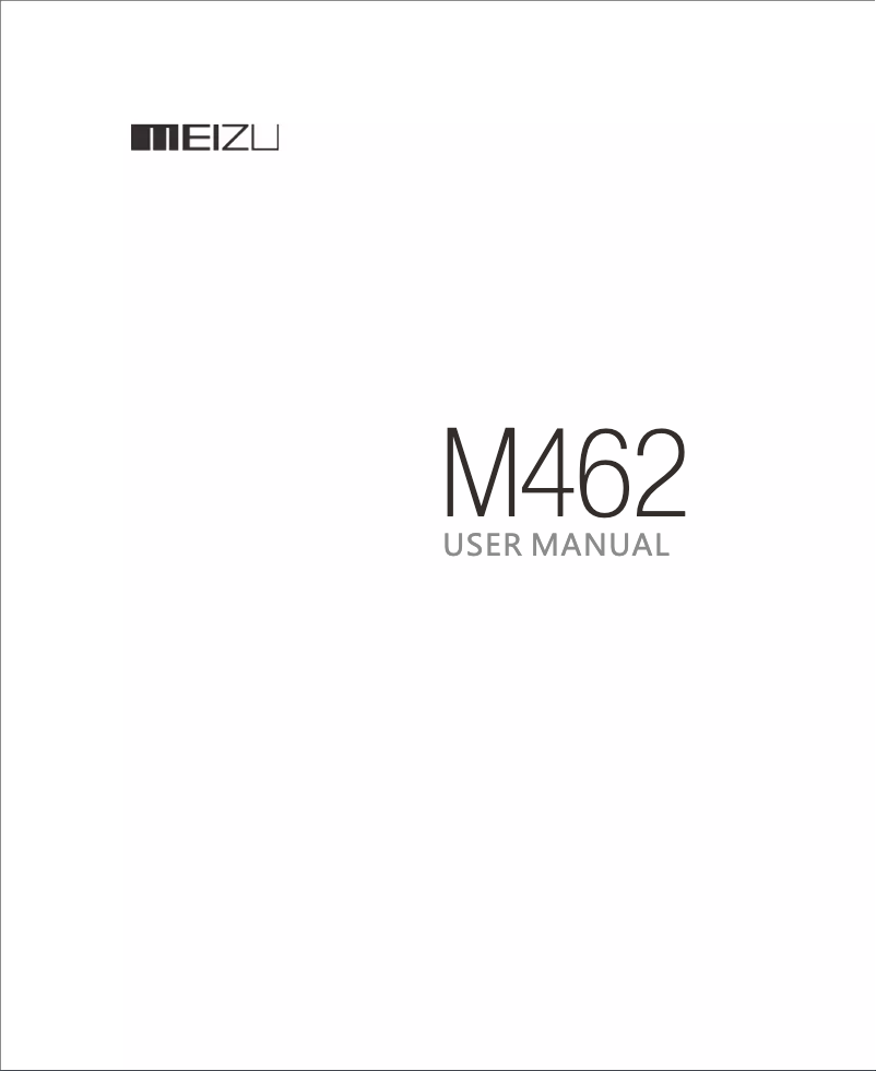 Page 1 of the manual User Manual Meizu M462