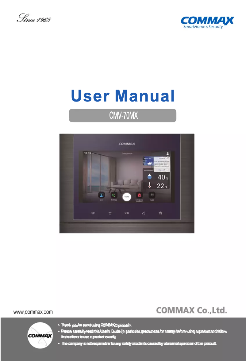 Página 1 del manual Manual de usuario COMMAX CMV-70MX