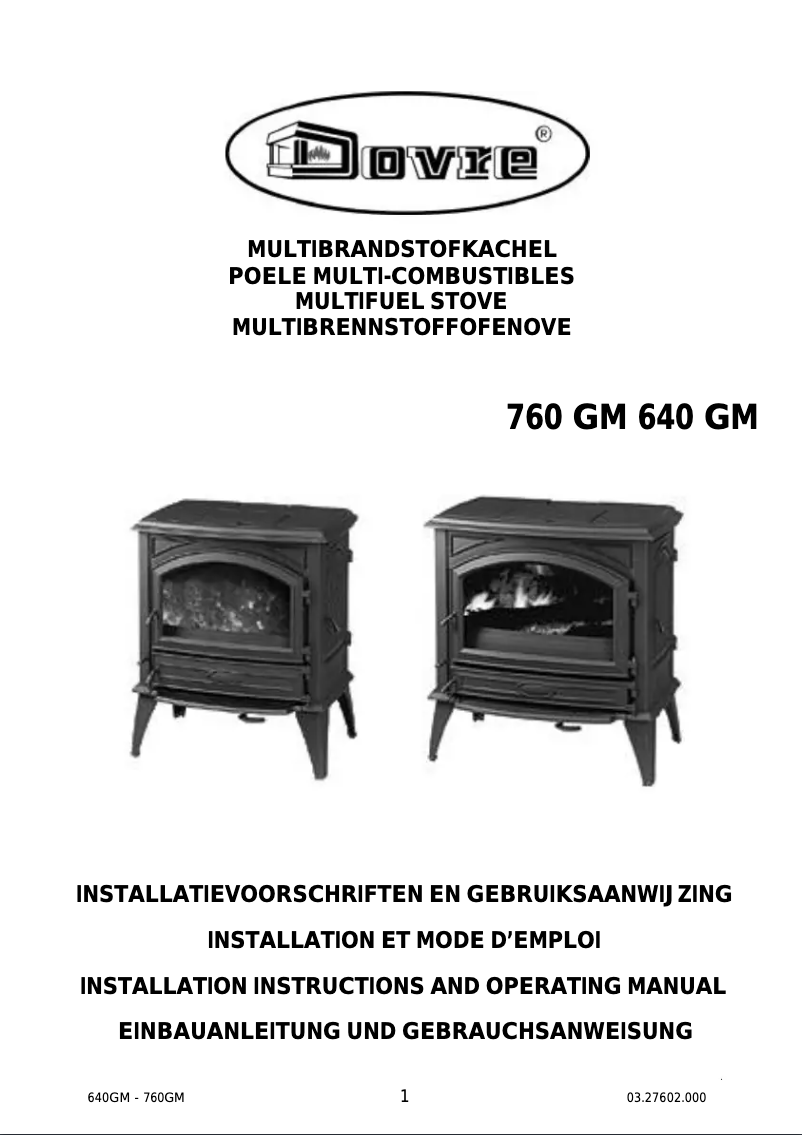 Page 1 de la notice Manuel utilisateur Dovre 760 GM