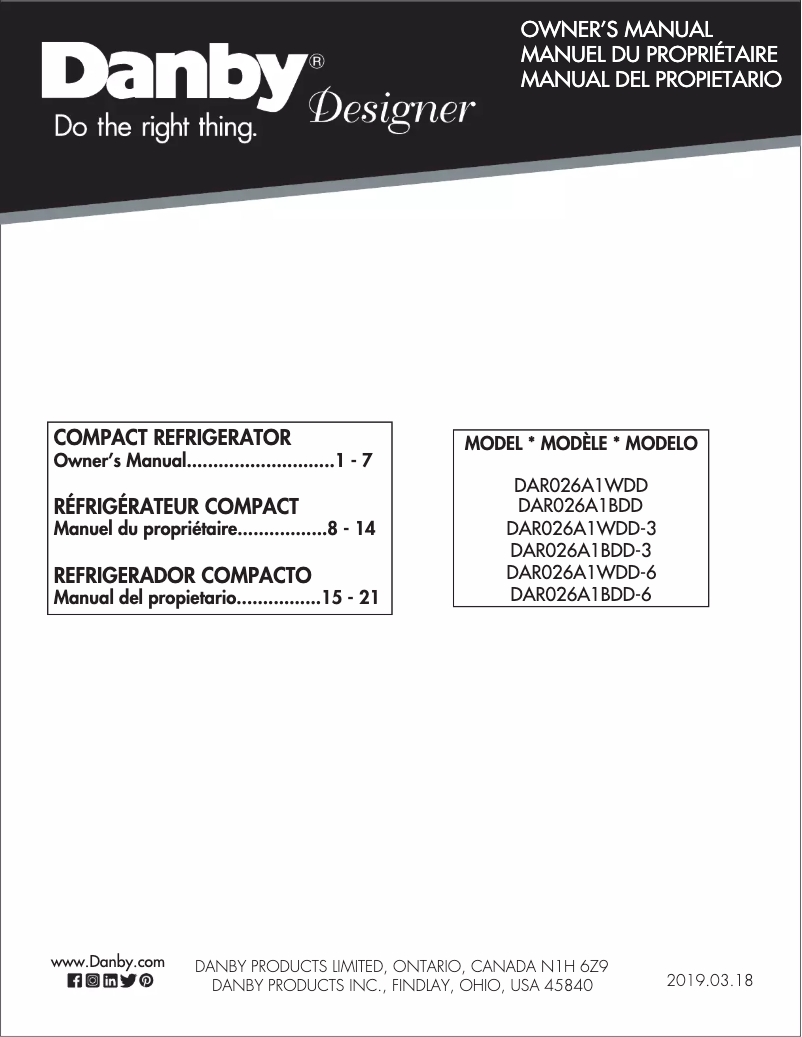 Imagen de la primera página del manual del dispositivo DAR026A1