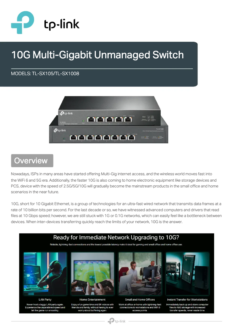 Page n°1 - Guide d'installation TP-Link TL-SX1008