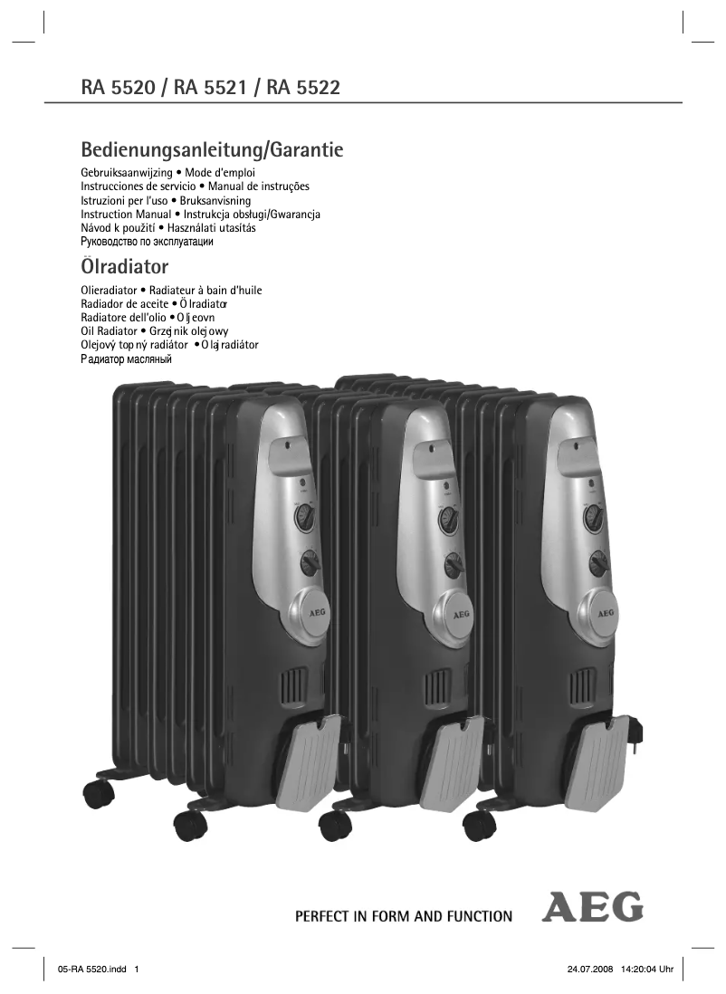 Página 1 del manual Manual de usuario AEG RA 5520