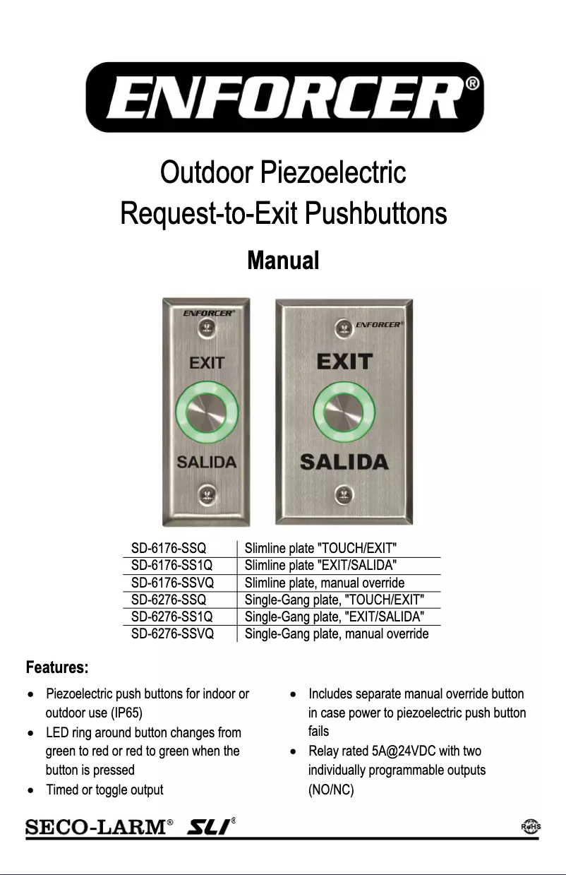 Image de la première page du manuel de l'appareil SD-6276-SS1Q