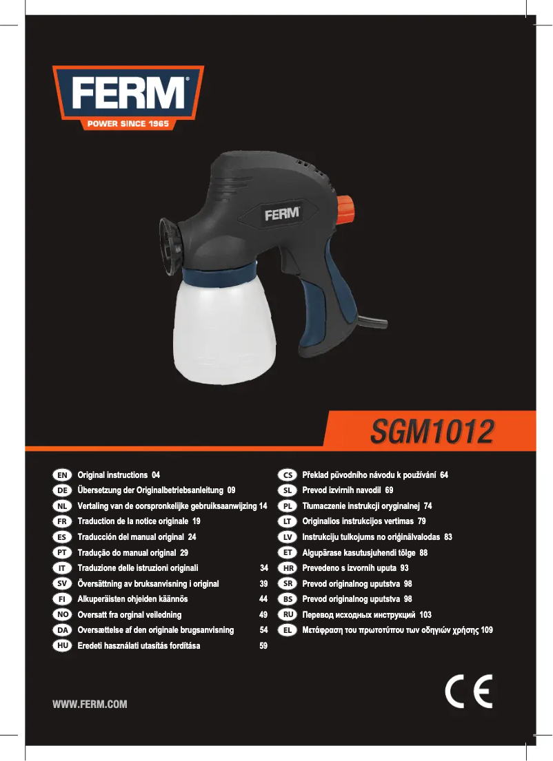 Page 1 de la notice Manuel utilisateur Ferm SGM1012