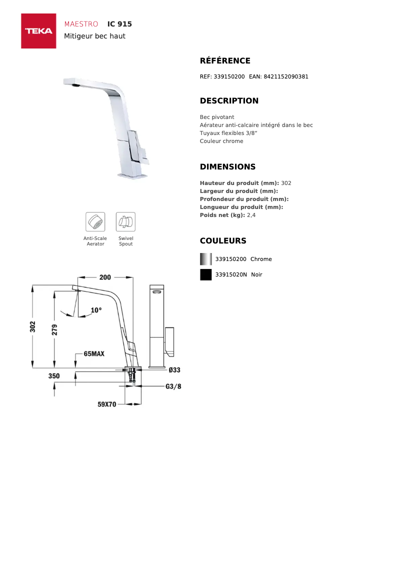 Image de la première page du manuel de l'appareil IC 915