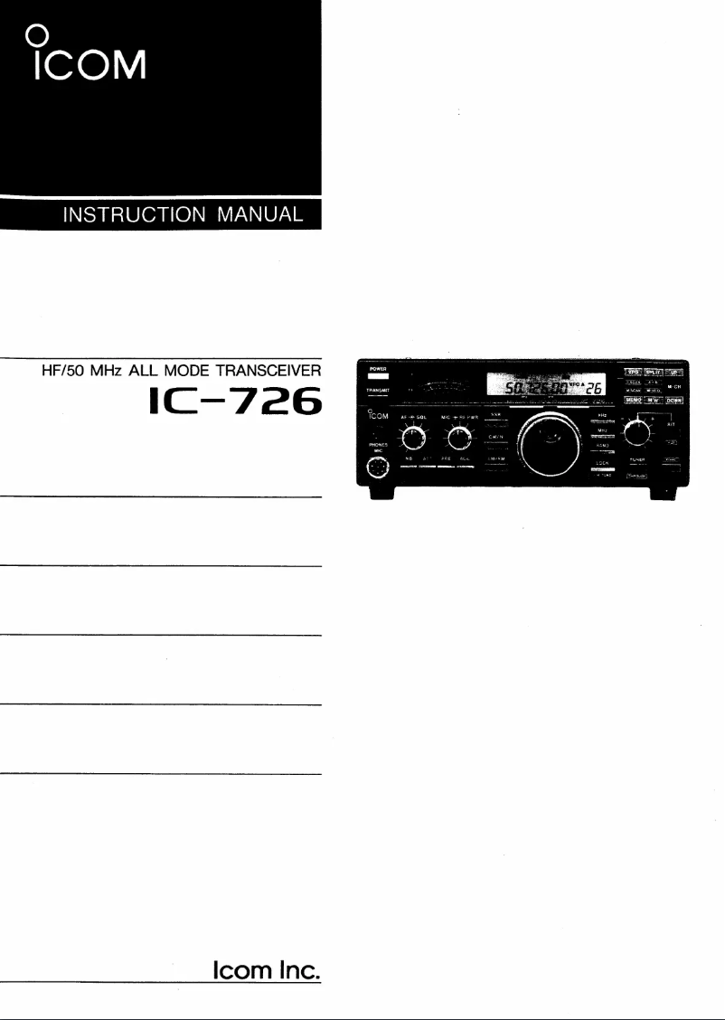 Image de la première page du manuel de l'appareil IC-726