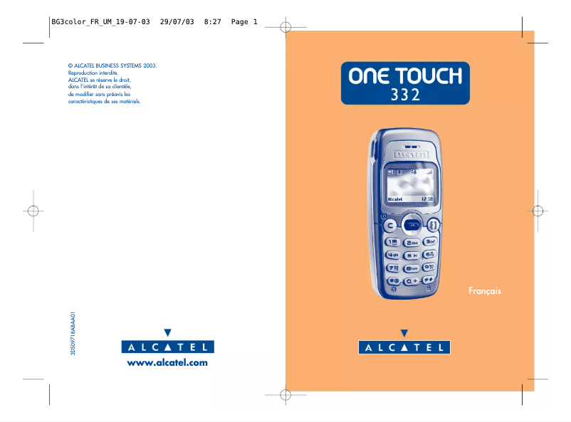 Page n°1 - Manuel utilisateur Alcatel One Touch 332