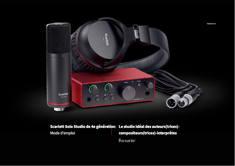 Page n°1 - Manuel utilisateur Focusrite Scarlett Solo 4th Gen Studio Pack