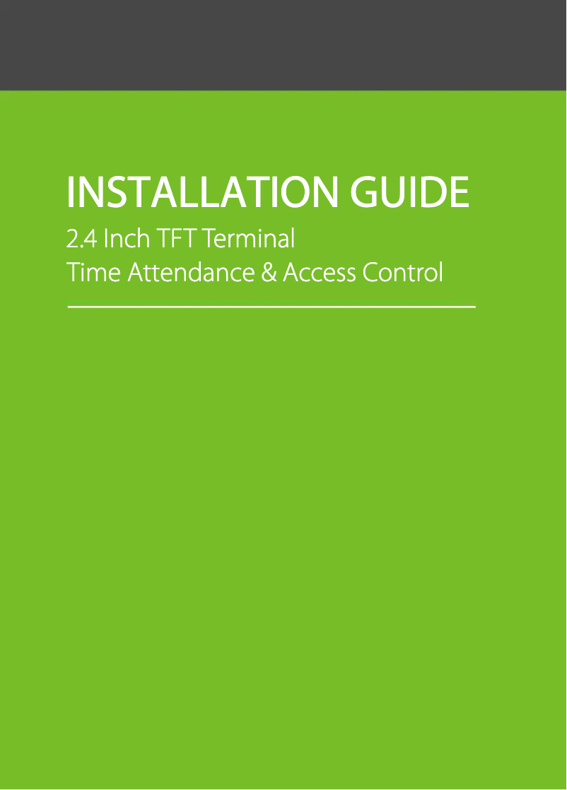 Page 1 de la notice Guide d'installation ZKTeco F18