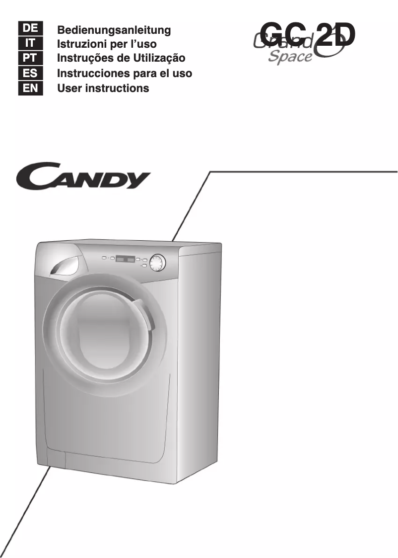 Page n°1 - Manuel utilisateur Candy GS 1482D3/1-S