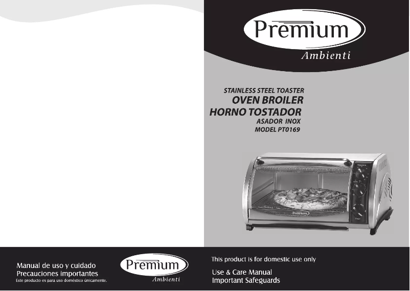 Page 1 de la notice Manuel utilisateur Premium PTO169