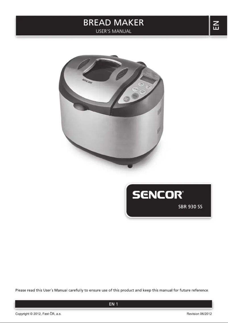 Page n°1 - Manuel utilisateur Sencor SBR 930SS