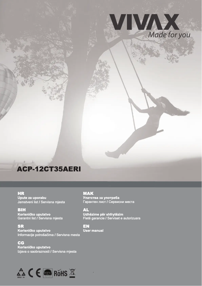 Page 1 de la notice Manuel utilisateur Vivax ACP-12CT35AERI