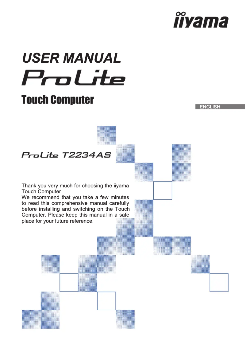 Page 1 de la notice Manuel utilisateur Iiyama ProLite T2234AS-B1