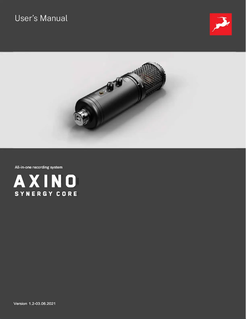Page 1 de la notice Manuel utilisateur Antelope Audio Axino Synergy Core