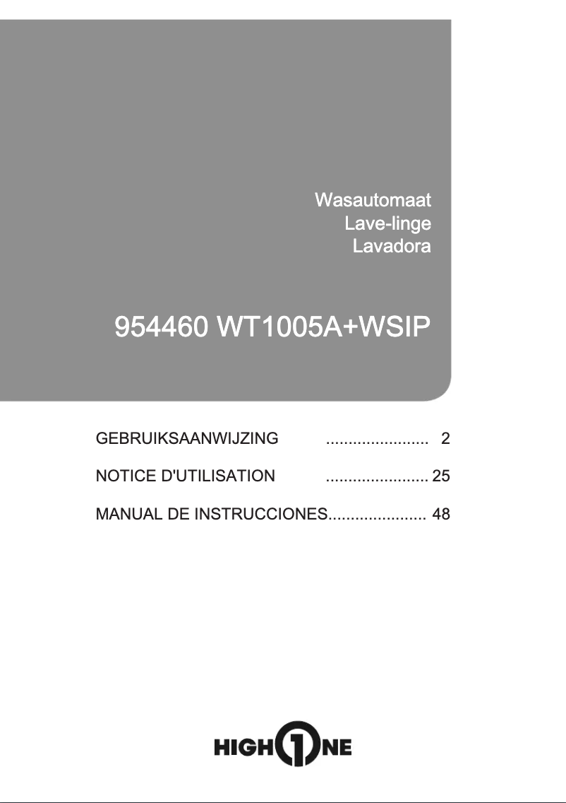 Image de la première page du manuel de l'appareil WT 1005 A+ WSIP