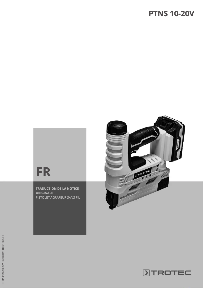 Image de la première page du manuel de l'appareil PTNS 10-20V