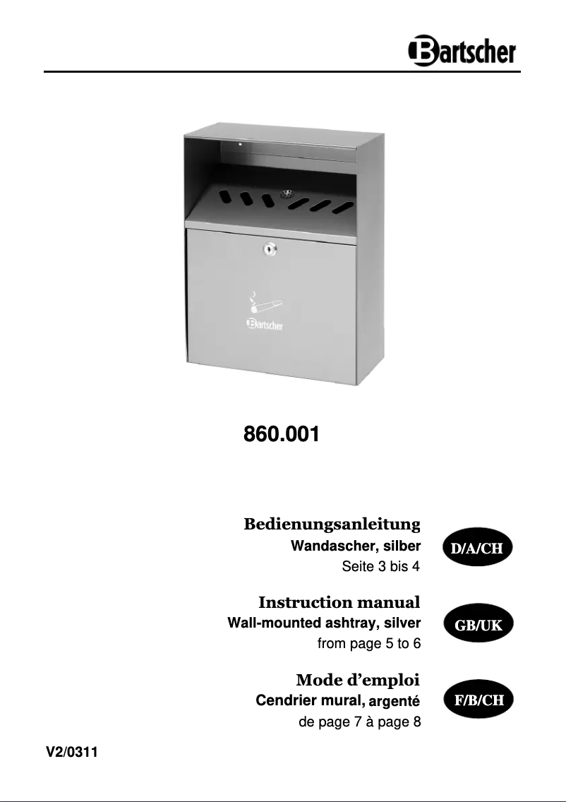 Image de la première page du manuel de l'appareil 860001