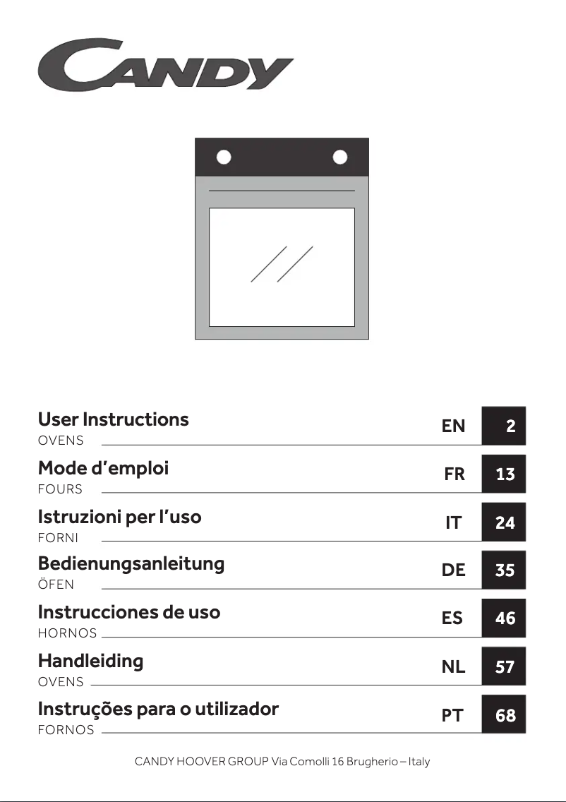 Page 1 de la notice Manuel utilisateur Candy FCID X100