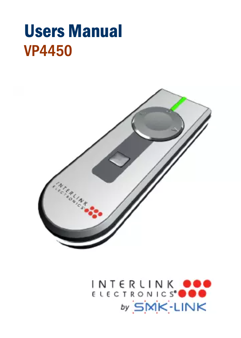 Página 1 del manual Manual de usuario SMK-Link VP4450