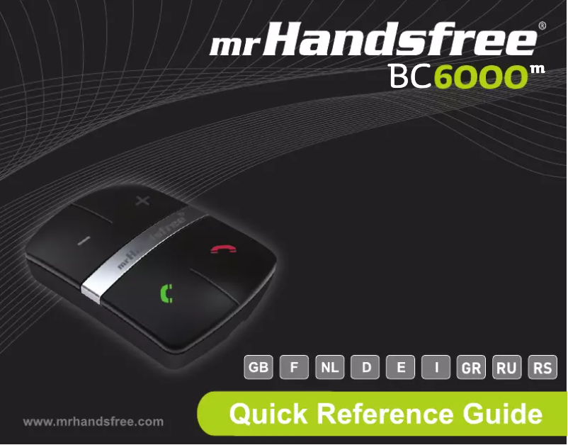 Page 1 de la notice Manuel utilisateur Mr. Handsfree BC6000m Pro + Iso cable