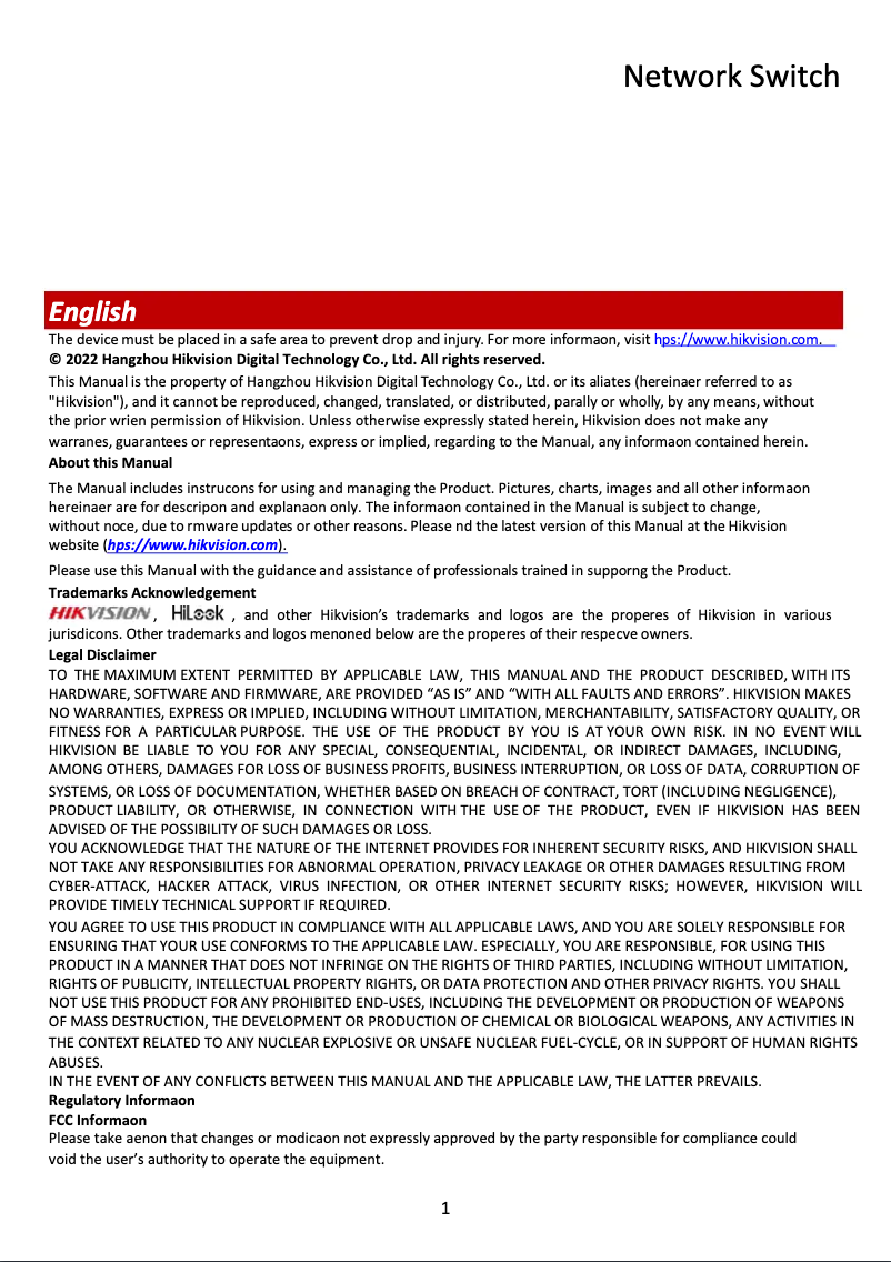 Imagen de la primera página del manual del dispositivo DS-3E0326P-E