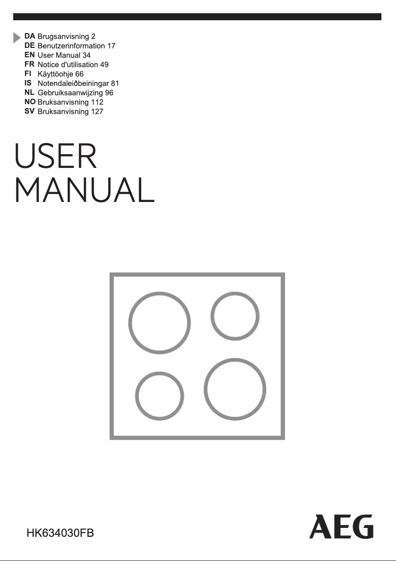 Página 1 del manual Manual de usuario AEG HK634030FB
