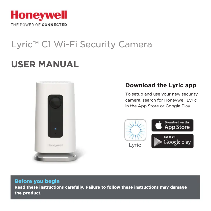Page 1 de la notice Manuel utilisateur Honeywell Lyric C1 Wi-fi