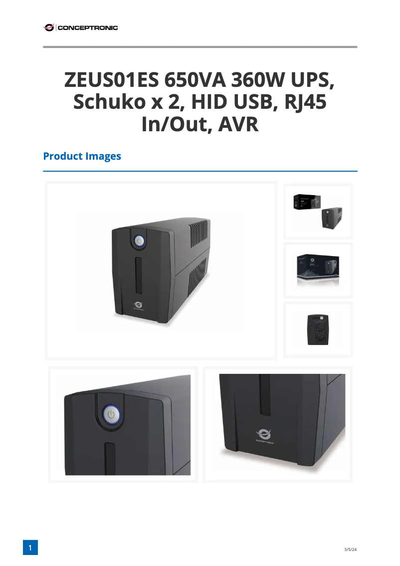 Image de la première page du manuel de l'appareil ZEUS01ES