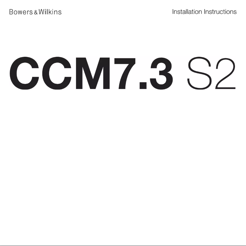 Página 1 del manual Guía de instalación Bowers & Wilkins CCM7.3 S2
