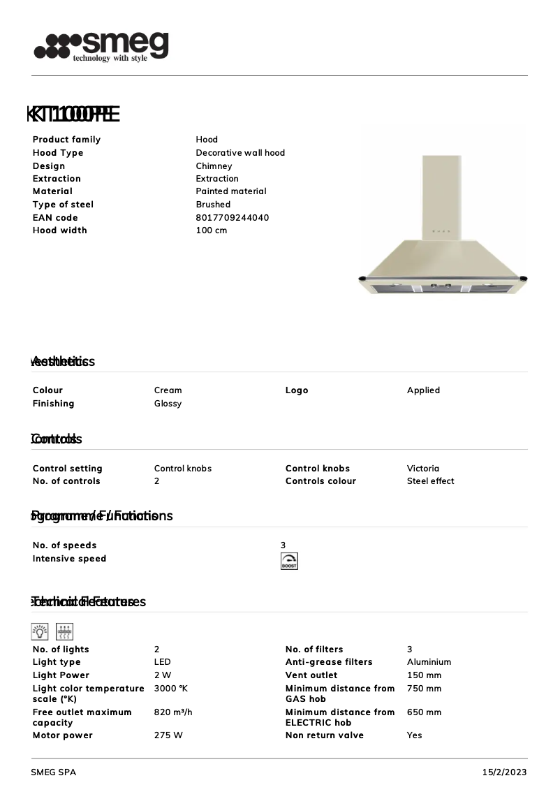 Image de la première page du manuel de l'appareil KT100PE