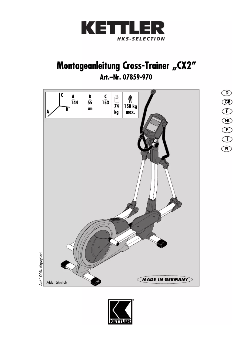 Page n°1 - Manuel utilisateur Kettler CX2