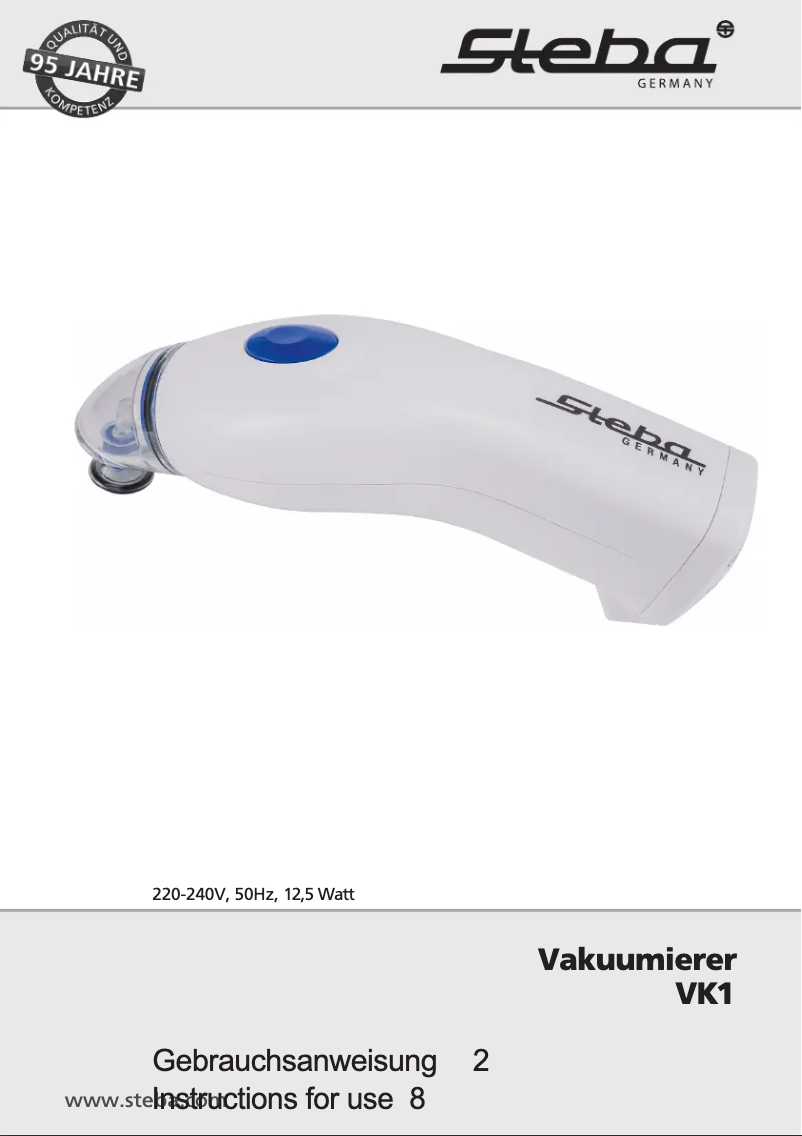 Image de la première page du manuel de l'appareil VK1