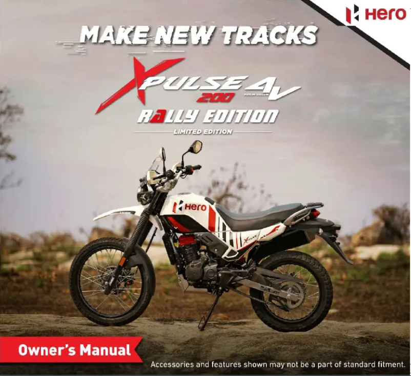 Image de la première page du manuel de l'appareil Xpulse 200 4V Rally Edition (2022)