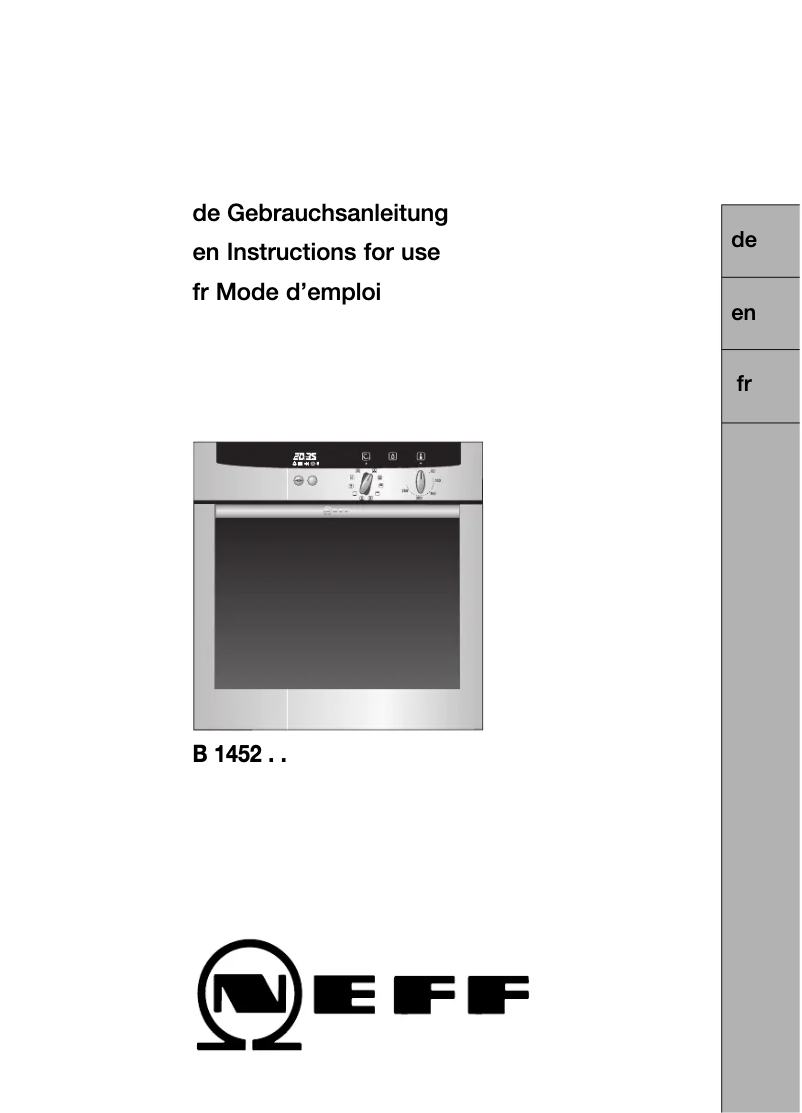 Page n°1 - Manuel utilisateur Neff B1452N0EU
