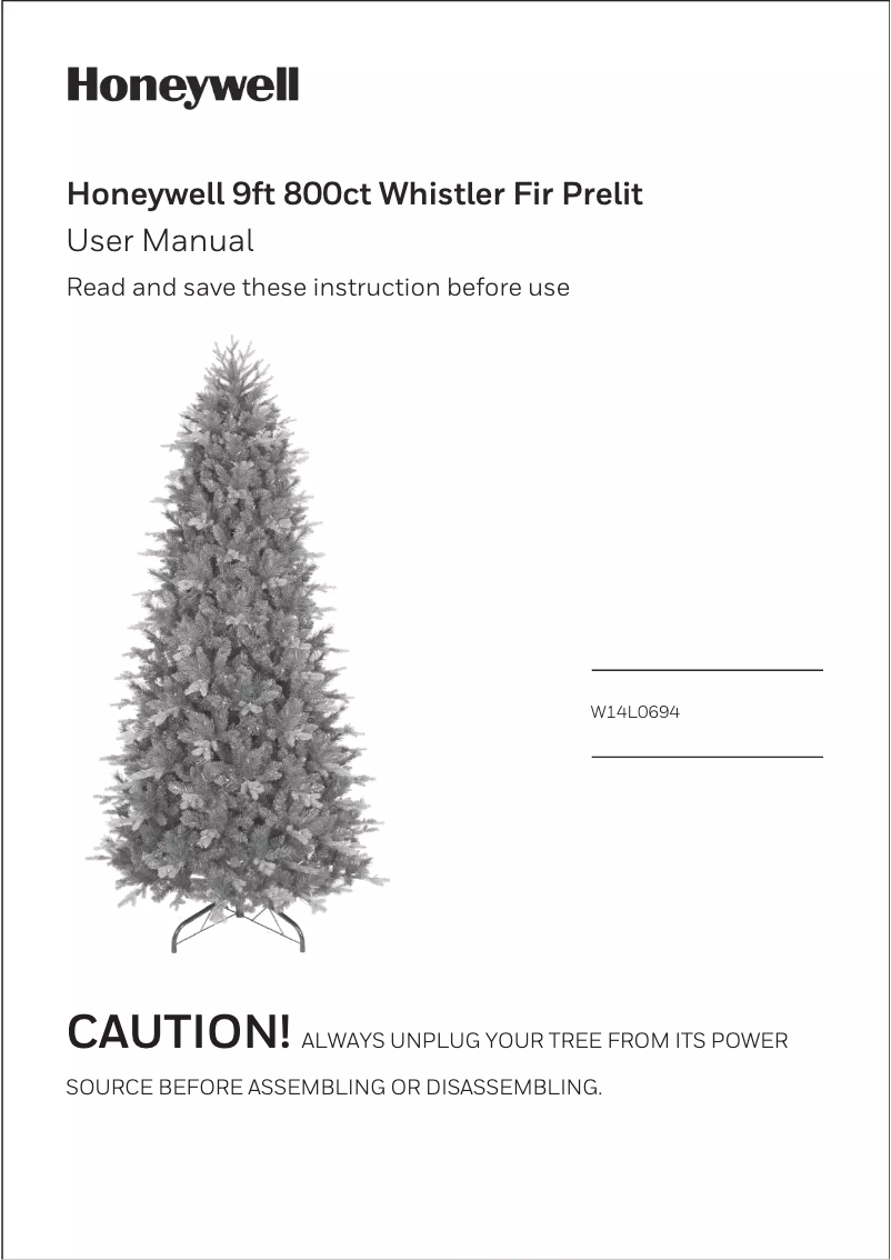 Page n°1 - Manuel utilisateur Honeywell W14L0694