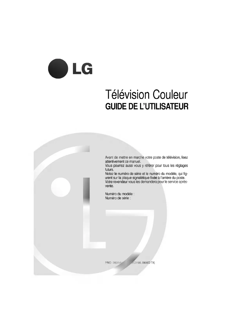 Page 1 de la notice Manuel utilisateur LG RT-20CA80VE