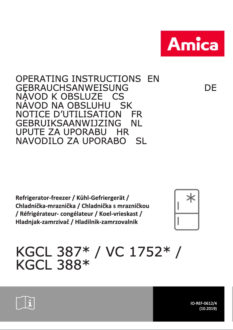 Page n°1 - Manuel utilisateur Amica KGCL 388 160 E