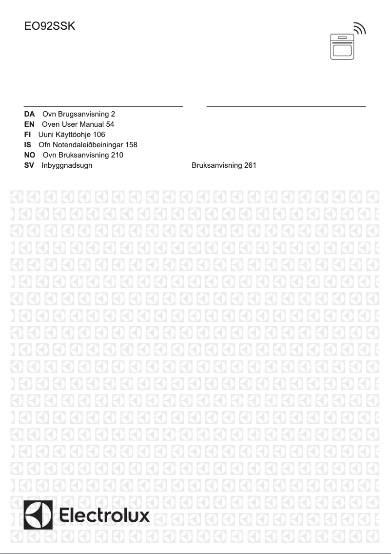 Page n°1 - Manuel utilisateur Electrolux EO92SSK