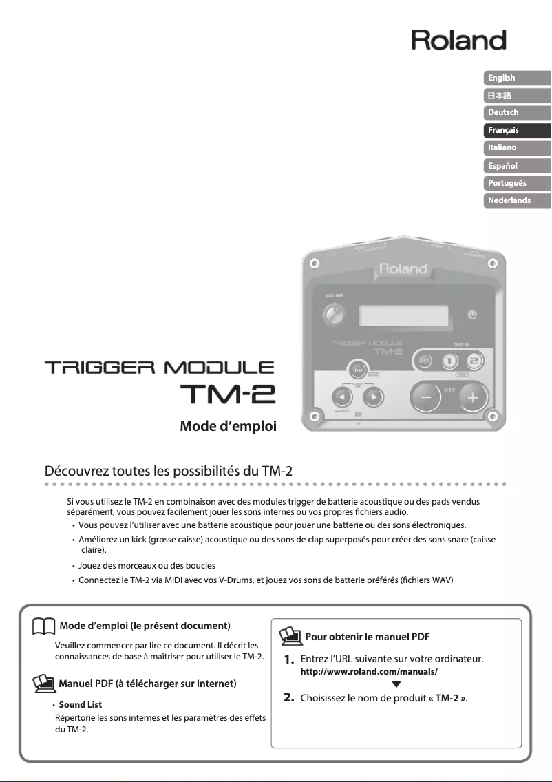 Page n°1 - Manuel utilisateur Roland TM-2