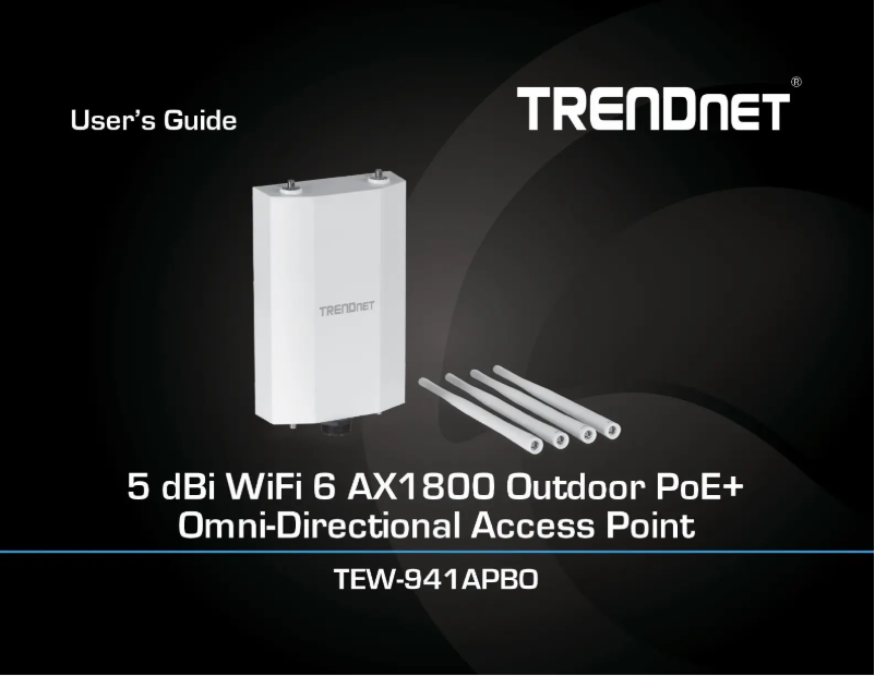 Image de la première page du manuel de l'appareil TEW-941APBO