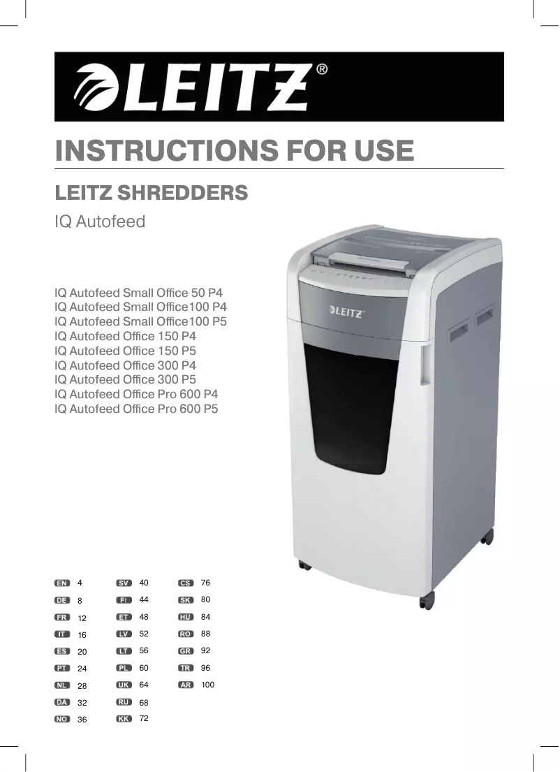 Page 1 de la notice Manuel utilisateur Leitz IQ Autofeed Office P4