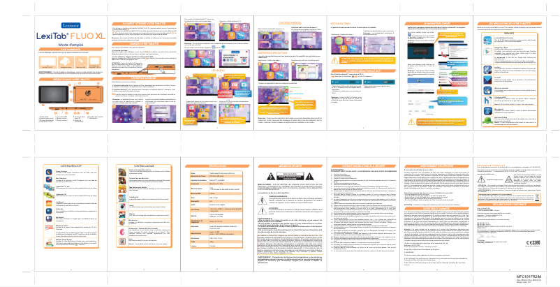 Image de la première page du manuel de l'appareil LexiTab Fluo XL