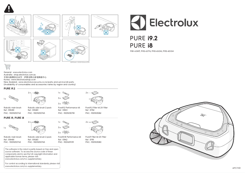 Page 1 de la notice Manuel utilisateur Electrolux Pure i9.2 PI92-6STN