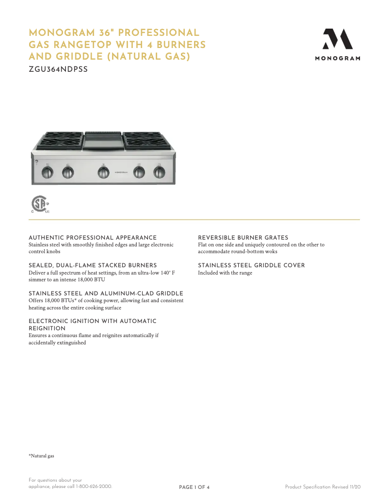 Image de la première page du manuel de l'appareil ZGU364LDPSS