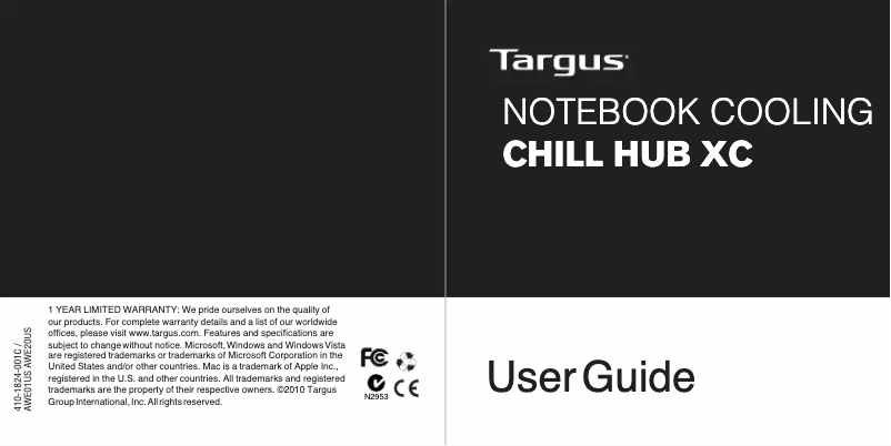 Page n°1 - Manuel utilisateur Targus AWE01US2