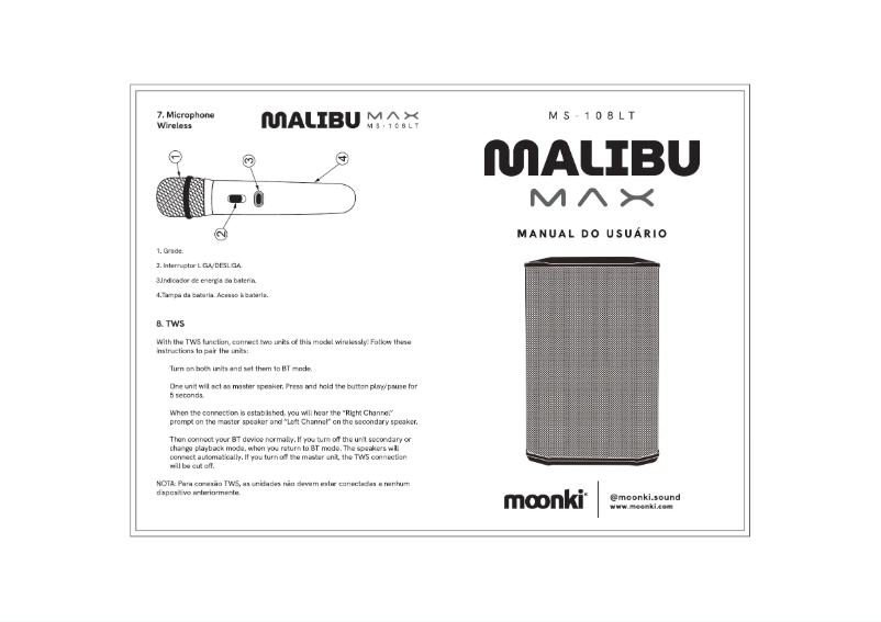 Image de la première page du manuel de l'appareil Malibu Max MS-108LT