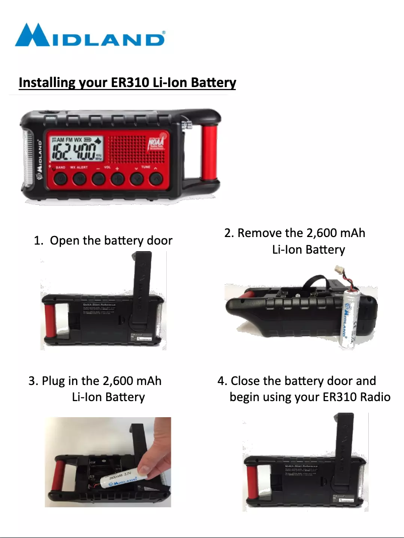 Page 1 de la notice Guide d'installation Midland E+Ready ER310